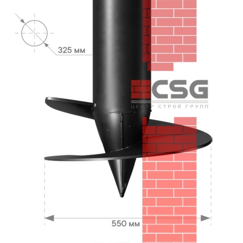 Свая винтовая СВСН-325/550/6000 по выгодным ценам в Мариуполе.